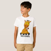Niedliche Jungle Safari Giraffe Tierkids T-Shirt (Vorne ganz)