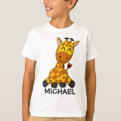 Niedliche Jungle Safari Giraffe Tierkids T-Shirt (Vorderseite)