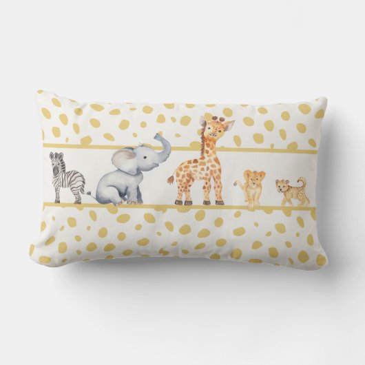 Niedliche Jungle Safari Kindertiere Lendenkissen (Vorderseite)