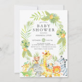 Niedliche Jungle Safari Neutrale Baby Dusche Einla Einladung (Vorderseite)
