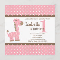 Niedliche Jungle Safari Rosa Giraffe Geburtstagspa