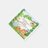 Niedliche Jungle Safari Tiere Kinderdusche Napkins Serviette (Ecke)