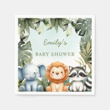 Niedliche Jungle Safari Tiere Tropische Vegetation