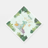Niedliche Jungle Safari Tiere Wild One Birthday Pa Serviette (Ecke)