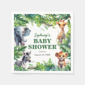 Niedliche Jungle Safari Tropical Animals Kinderdus Serviette (Vorderseite)