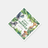 Niedliche Jungle Safari Tropical Animals Kinderdus Serviette (Ecke)
