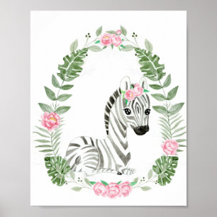 Niedliche Jungle Safari Zebra für kleine Mädchen Poster