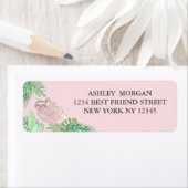 Niedliche Jungle Sloth Pink-Adresse (Insitu)