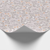 Niedliche Jungle Tiere mit orangefarbenen Fußabdrü Geschenkpapier (Ecke)