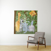 Niedliche Jungle-Tiere Sq Tapestry Wandteppich (Beispiel)