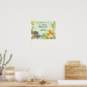 Niedliche Jungle Tiere Tropical Baby Dusche Poster (Küche)