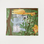 Niedliche Jungle-Tiere Wandteppich (Vorderseite (Horizontal))