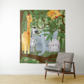 Niedliche Jungle-Tiere Wandteppich (Beispiel)