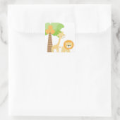 Niedliche Jungle-Tierkleber Quadratischer Aufkleber (Tasche)