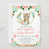 Niedliche Jungle Tiger Babydusche Einladung (Vorderseite)