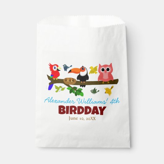 Niedliche Jungle-Vögel auf dem Baumzweig Kid zum G Geschenktütchen (Vorderseite)