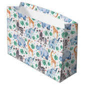 Niedliche Jungle Wilde Tiere Geschenktasche Große Geschenktüte (Rückseite Schrägansicht)