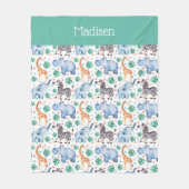 Niedliche Jungle Wildtiere Fleece Blanket (Vorderseite)