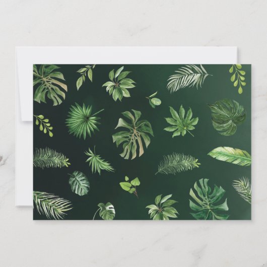 Niedliche Junglebetiere Tropische Vegetation Kinde Dankeskarte (Rückseite)