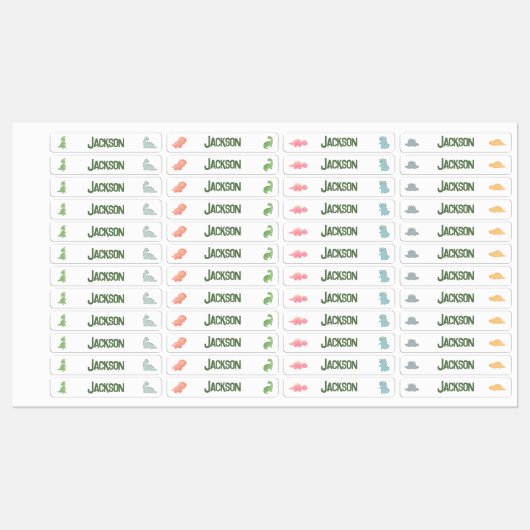 Niedliche Jungs Dinosaurier Kleiderschilder zurück Etiketten (Blatt)