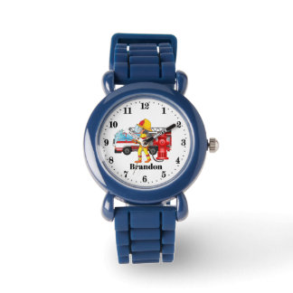 niedliche Jungs Fireman geben Namen Armbanduhr