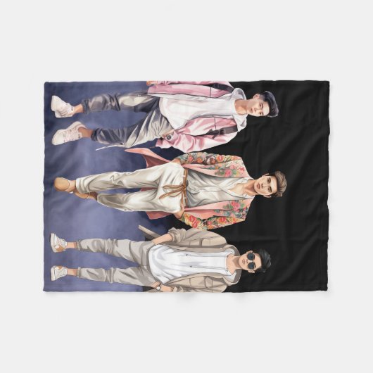 niedliche Jungs Fleecedecke (Vorderseite (Horizontal))