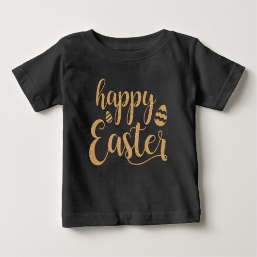Niedliche Jungs glücklich Ostern Schwarzes Gold Baby T-shirt (Vorderseite)