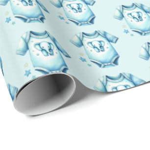 Niedliche Jungs Karosseriebar mit gekachelter Baby Geschenkpapier