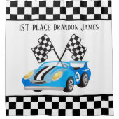 niedliche Jungs Rennwagen erste Stelle Dekoration Duschvorhang (Vorderseite)