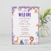 Niedliche Jungtiere Babydusche Einladung (Stehend Vorderseite)