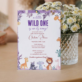 Niedliche Jungtiere Babydusche Einladung