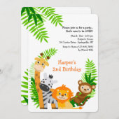 Niedliche Jungtiere Einladung (Vorne/Hinten)