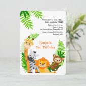 Niedliche Jungtiere Einladung (Stehend Vorderseite)