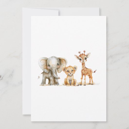 Niedliche Jungtiere Einladung (Rückseite)