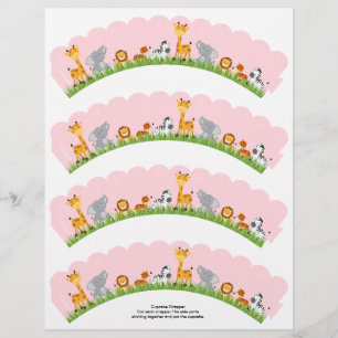 Niedliche Jungtiere Girl Scalloped Cupcake Wrapper