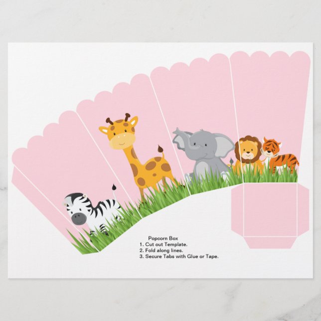 Niedliche Jungtiere Girl Scalloped Popcorn Box (Vorderseite)