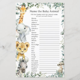 Niedliche Jungtiere Grüne Name Tierspiel