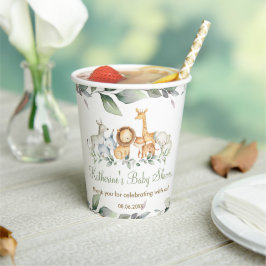 Niedliche Jungtiere Grünpflanzen Neutrale Babydusc Pappbecher