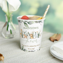 Niedliche Jungtiere Grünpflanzen Neutrale Babydusc Pappbecher