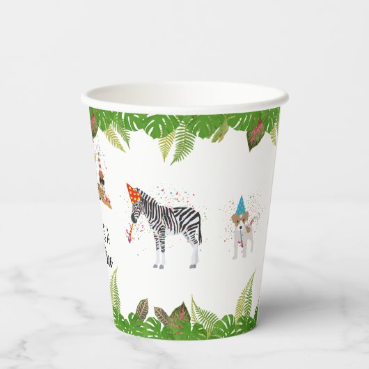 Niedliche Jungtiere im Party Wild One Pappbecher (Rückseite)