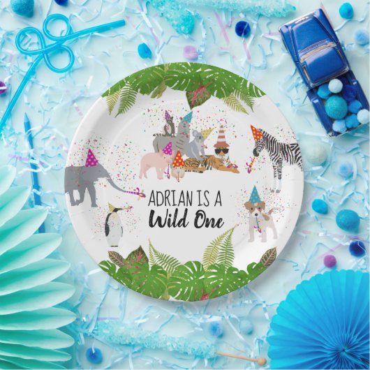 Niedliche Jungtiere im Party Wild One Pappteller (Party)
