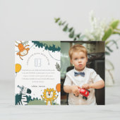 Niedliche Jungtiere Kinder Foto Geburtstag Dankeskarte (Stehend Vorderseite)