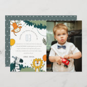 Niedliche Jungtiere Kinder Foto Geburtstag Dankeskarte (Vorne/Hinten)