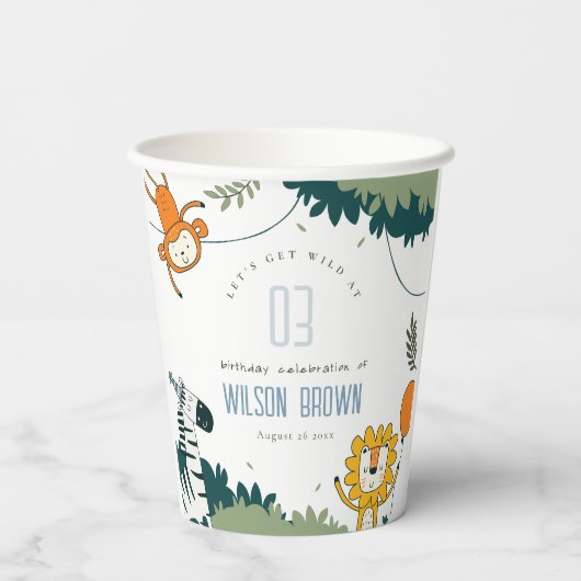 Niedliche Jungtiere Kinder jeden Alters zum Geburt Pappbecher (Rückseite)