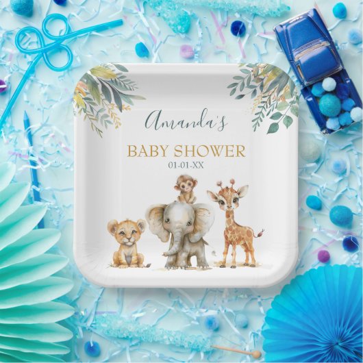 Niedliche Jungtiere Pappteller (Party)