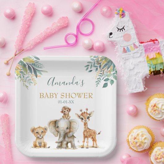 Niedliche Jungtiere Pappteller (Party)