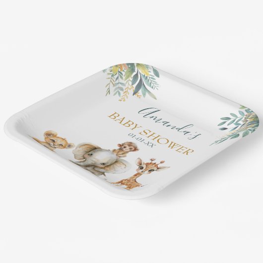 Niedliche Jungtiere Pappteller (Gewinkelt)