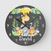 Niedliche Jungtiere Personalisierte Halbpension Runde Wanduhr (Vorderseite)