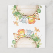 Niedliche Jungtiere Safari 1. Geburtstagsgrün Platzkarte (Außenseite Aufgefaltet)