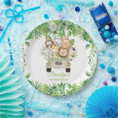 Niedliche Jungtiere Safari Abenteuer Auto Geburtst Pappteller (Party)